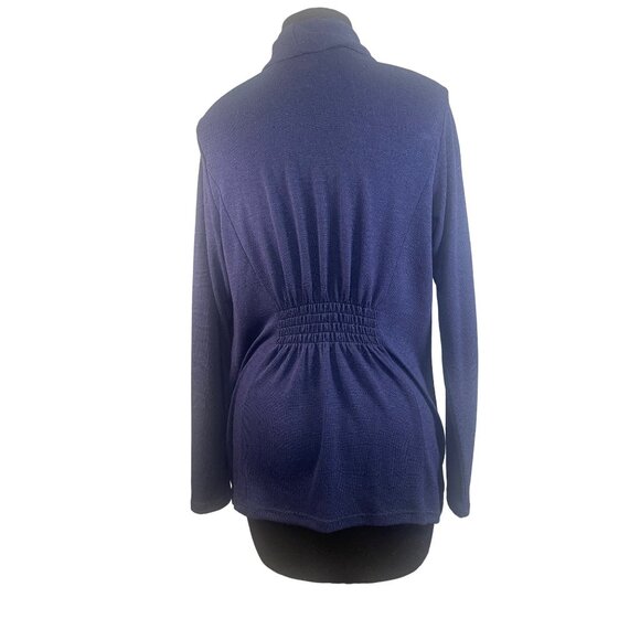 Coldwater Creek Womens XS Cardigan Navy  Lightweight Draped Open Front - Picture 3 of 9